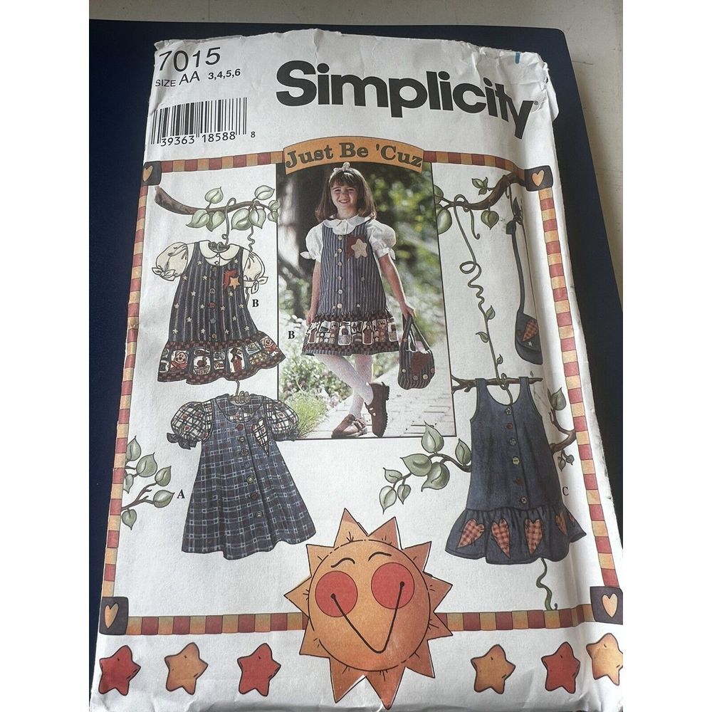 Simplicity 7015 3,4,5,6 Dress Jumper Pattern UNCUT‎
